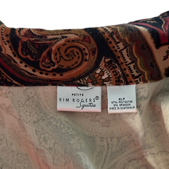 Kim Rogers Signature Petite 70’s Style Collared Button up Shirt Size XLP - Picture 5 of 12